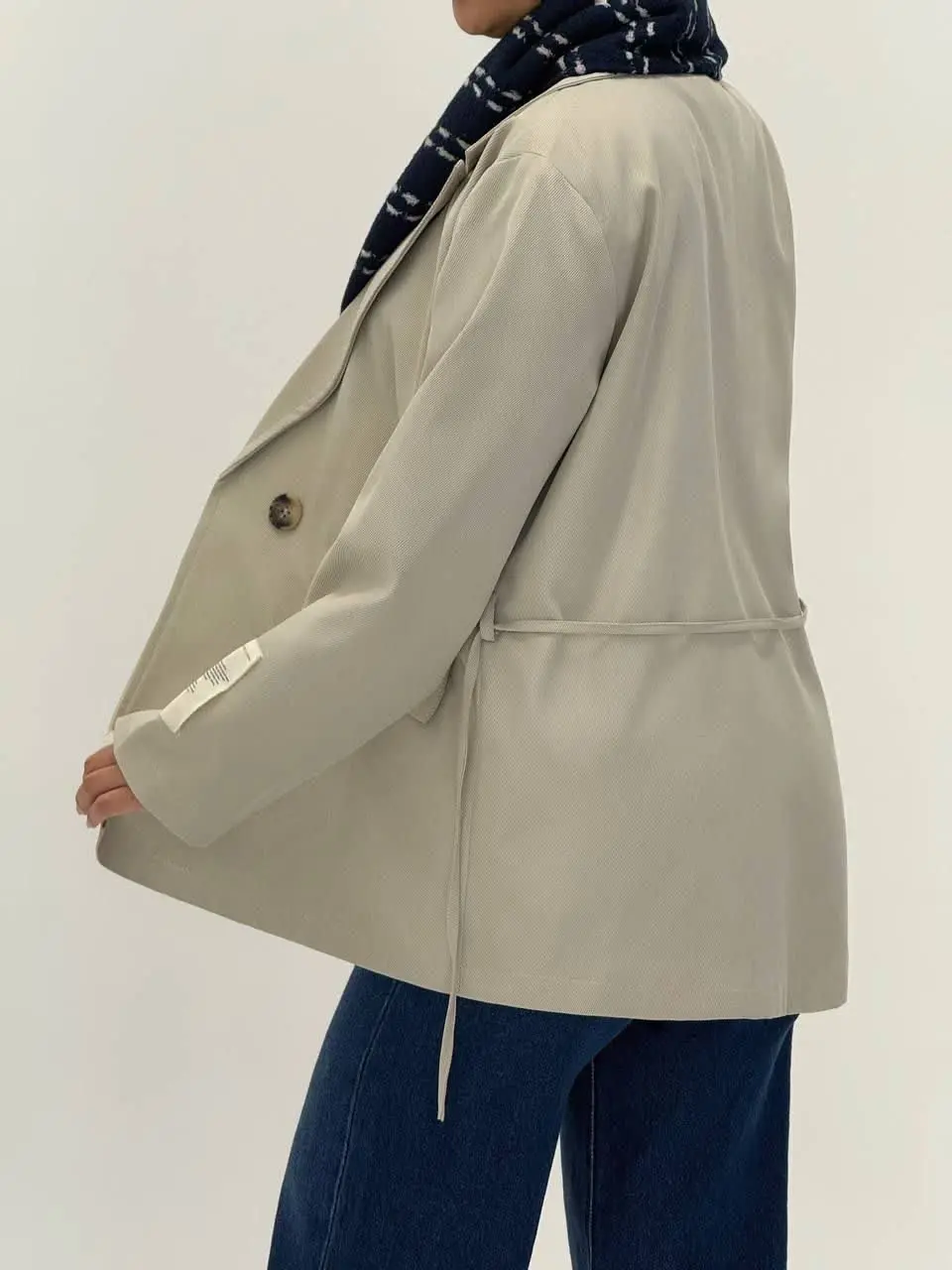 3582-مانتو کت کتان مارک